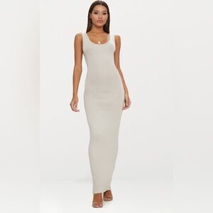 Pretty Little things women’s size 2 tan stone basic maxi dress New NWT